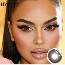 UYAAI 1 Pair Of Natural Brown 14.5mm Annual Wear 42% Water Content Full Coloring, Double Magnification Eyes Soft Hydrogel Makeup Pupil Super Comfortable Suitable For Daily Clothing, Office Wear And Romantic Occasions - Brown - View 3