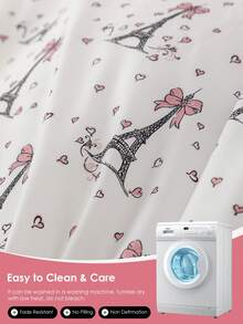 HONEYMOON 2pcs Tower And Bowknots Printed Pillowcases Without Filling, Soft Fabric Pillowcase, Suitable For Daily Living Room Bedroom Home Decor, Sofa Cushion Cover, Car Pillow Cover, All Seasons, Machine Washable - Multicolor - View 6