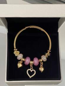 1 Stück Damen Edelstahl Schwan Liebe Anhänger Armband - A - Übersicht 3