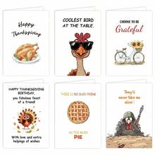 1pc Greeting Card With Envelope, Thanksgiving Card, English Turkey Funny Blessing Message, Thank You Card, Send To Family, Friends, Colleagues, Etc - Sets - View 9