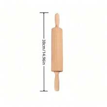 1 cây cán bột làm bánh, cán bột gỗ 15 inch có tay cầm, con lăn bột chống dính cổ điển phù hợp cho fondant, đế bánh pizza, bánh quy, bánh ngọt, dụng cụ làm bánh thiết yếu cho nhà bếp, màu vàng nhạt - Nhiều màu - Xem 10