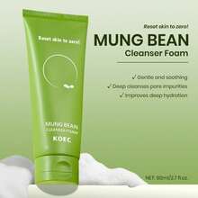 Mung Bean PH-Balanced Cleansing Foam, Nutritious Bean Mild Formula, Qualified Non-Comedogenic Cleanser, Renew Clean Skin Surface, Gentle Clean Without Skin Discomfort, Practical Daily Facial Cleansing Mask,  Korean Skincare, 2.7fl.Oz/80ml - 1 pcs - 查看 2