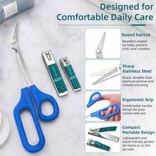 3pcs 8.3 Inch Large Stainless Steel Foot Skin Clipper, Long Curved Mouth Scissors, Beauty Scissors, Crane Mouth Scissors, Large & Small Nail Clippers - A - View 2