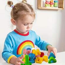 Nut And Bolt Set, Children's Fine Motor Skills Training Educational Toy, Shape And Color Matching Toy, Children's Building Game, Building Block Combination, Colorful Screw And Nut Combination Toy, Used To Develop Children's Hands-On Ability And Thinking Ability. Color And Style Random - Multicolor - View 6