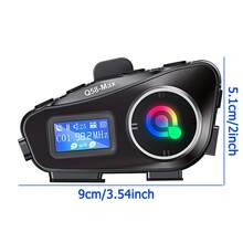 2pcs Q58 Max Motorcycle Helmet Bluetooth Intercom, IP65 Waterproof, 500m Intercom Range, Mixed Music Sharing, LCD Screen, LED Flashlight, Support Mixing, Music Sharing, EQ Sound Effects, Max 32GB TF Card, Suitable For Full-Face And Half-Face Helmets (This Product Does Not Include Memory Card) (Only Supports Communication Between The Same Model Intercom, Does Not Support Connection With Other Intercom Models) - Q58-mAX - View 4