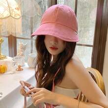 1pc New 2026 Spring/Summer Striped Bucket Hat For Women, Versatile Sun Protection Wide Brim Round Dome Sun Hat - Multicolor - View 6