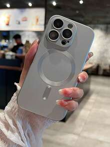1 Piece Magnetic Phone Case, Magnetic Induction Slim Phone Case, Compatible With IPhone 15/15Pro/15Plus/15ProMax - 銀色 - 查看 5