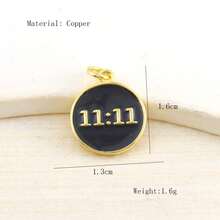 1 pieza colgante premium de cobre con microincrustación de circonita, estilo nuevo personalizado hip-hop, sobre con ojo malvado, serie negra, accesorio versátil hecho a mano para pulsera, collar, bolso y pendientes DIY - Multicolor - View 11