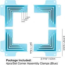 4PCS Corner Guides For Chipboard Boxes,Right Angle Clamp Tool Assembly Clamps For Gluing Papers Card Making Positioning Squares Scrapbooking Tool Suitable For 1mm,1.5mm,2mm And 3 Mm Thicknesses Paper - ColorC - View 5