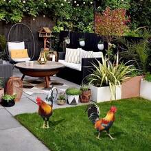 3D Acrylic Rooster Garden Outdoor Decor Creative Yard Ground Stake - B - View 4