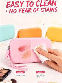 Multi-Color Durable Washable Silicone Zipper Coin Purse, Versatile Storage Pouch For Coins, Lipstick, Hair Ties, Rings, Earrings, USB, And Small Items - Multicolor - View 2