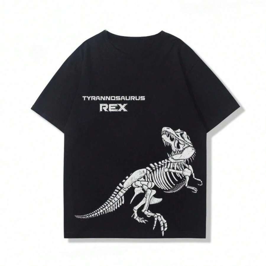 1 Piece Of Custom American Style Short Sleeve T-Shirt For Men And Women, Summer Couple Clothing, High-End Niche Brand, 180g 100% Cotton. - 黑色 3 - 查看 1