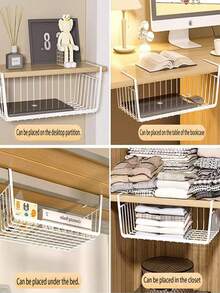 Desktop Hanging Storage Basket, Multi-Layer Storage Rack, Suitable For College Dorms, Closets And Desktop Storage, Kitchen Spice Rack, All Seasons Use, No Installation Required, Space-Saving, Easy To Assemble Multi-Functional Storage Rack, Kitchen Storage Basket - Multicolor - View 4