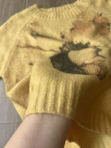 Women's Simple Knit Short Sleeve Top For Daily Wear, Autumn/Winter Yellow Summer - Yellow - View 8