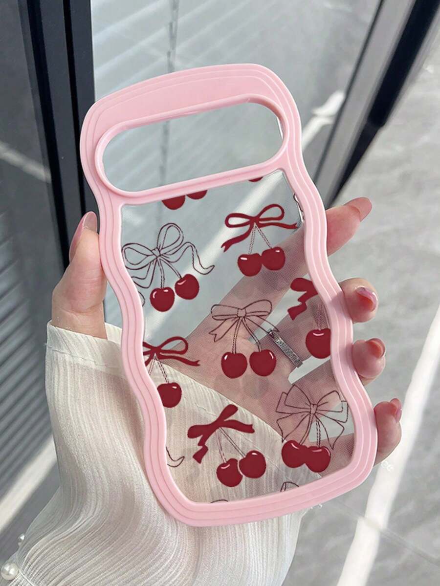 甘い妹の少女風波浪フレームチェリーリボン透明スマホケース ふわふわで可愛い。GooglePixel 10 Pro、Pixel 10、Pixel 10A、Pixel 9A、Pixel 9、Pixel 9 Pro、Pixel 8、Pixel 8A、Pixel 7Aに対応。防水、防震、耐衝撃、耐摩耗設計。 - ピンク - チェックする 1