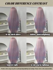 7JHH WIGS 32吋馬卡龍粉藍漸層長層次直髮女用假髮，優雅瀏海款，深色髮根，自然蓬鬆極柔軟合成耐熱纖維全機織假髮，適合女孩日常、音樂節派對、Cosplay動漫使用 - 彩色 - 查看 6