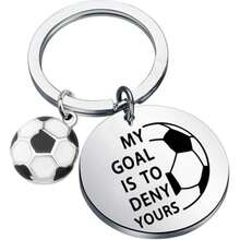 Stainless Steel Pendant With Sports Style Design, World Cup Football Pattern, Dual-Use Keychain And Decoration, Wear-Resistant And Scratch-Resistant, Also Suitable As Pet Collar Accessory To Create Personalized Pet Tag - Multicolor - View 2