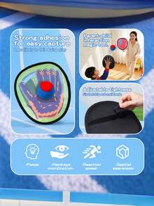 接球與投球遊戲套組，適合兒童，2 個拍子黏球套組，幼兒棒球接球玩具，戶外遊戲，適合海灘、院子和露營，家庭運動復活節籃子填充禮物，適合 3-12 歲男孩和女孩 - 多色3 - 查看 10