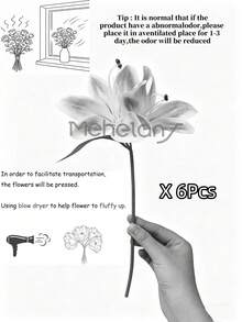 MEHELANY 12/1支粉色人造百合花，仿真花飾，適用於家居裝飾、花束、婚禮新娘禮物、生日派對用品、桌面裝飾、庭院裝飾、婚禮裝飾、手捧花，秋季感恩節豐收季節房間裝飾，人造百合花（易壓縮，可恢復） - 玫紅色 - 查看 9
