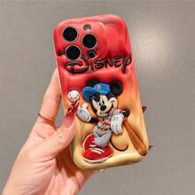 Disney Mickey Mouse Official Phone Case, Featuring Mickey In A Baseball Outfit Against A Red-To-Orange Gradient Background With The Disney Logo Above. The Design Showcases Mickey Playing Baseball In Vivid Detail With Plush Textures. Crafted For Precise Fit And Durable Protection, This Case Is Compatible With IPhone 17, 16, 15, 14, 13, 12, 11 Pro Models, Making It A Timeless Choice For Mickey Fans And Disney Lovers, Ideal For Birthdays, Holidays, Or Any Special Occasion To Surprise Family And Friends. - 白色 - 查看 2