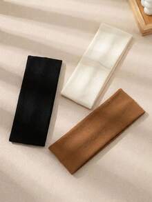 1/3入純色髮帶 開學休閒髮箍 纏髮頭巾 運動吸汗帶 校園用品 大學適用 秋冬髮飾 - 彩色 - 查看 1