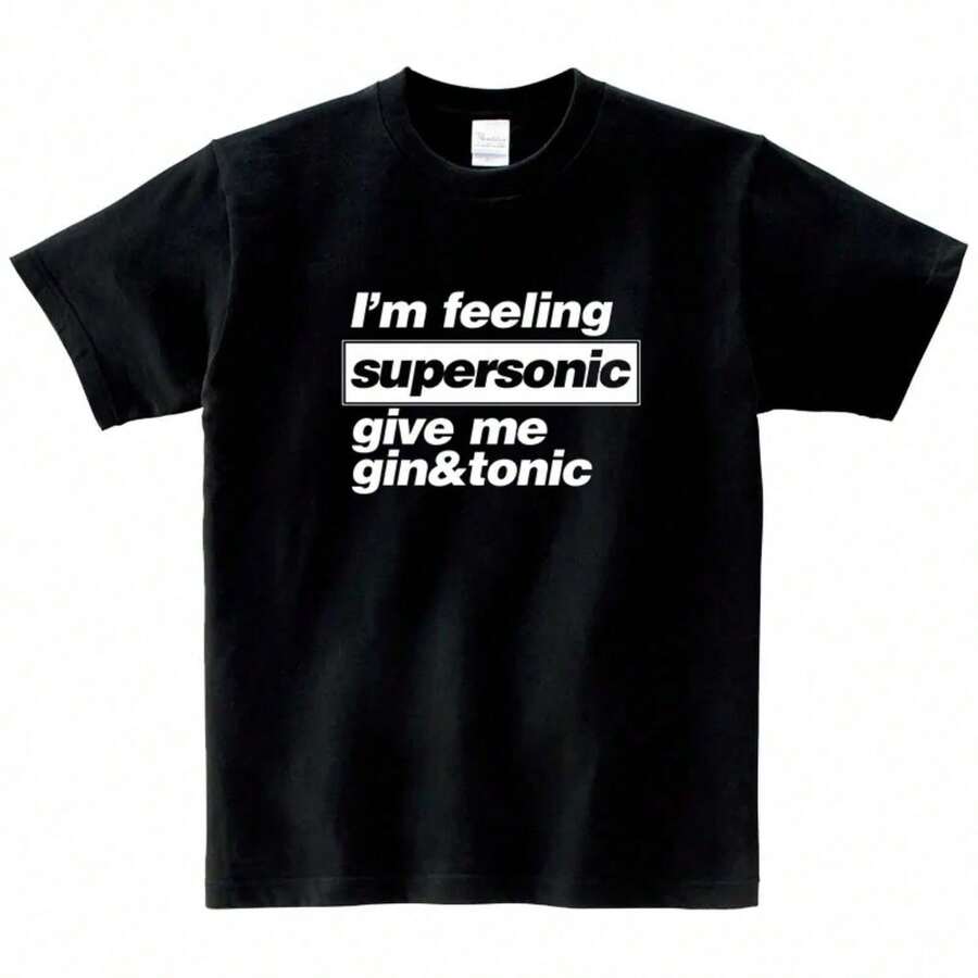 1 Piece OASIS Oasis Band, British Rock Brand, Short Sleeve T-Shirt, Literary Style, Urban, Heavyweight, Loose Fit, Personalized, For Men And Women, Summer, 180g, 100% Cotton. - 黑色 9 - 查看 1