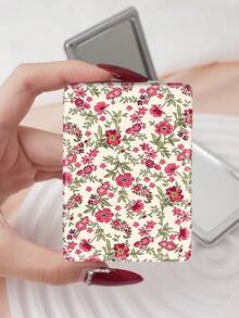 1PC British Country Style Portable Folding Makeup Mirror, Lightweight Ultra-Thin Convenient Durable PU Leather, Suitable For Various Occasions Travel Party Work School, Suitable For All Ages - Multicolor - View 14