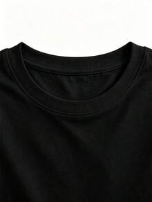 Talla unisex. Camiseta de manga corta con cuello redondo, estilo casual de verano, estampado de chile rojo Swet & Hoy, 270g, de alta calidad, transpirable, agradable al tacto, no se forman b - Negro - Ver 4
