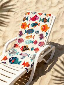 1pc Fish Pattern Beach Towel, Ocean Style, Bathroom Towel, Minimalist Fashion Thickened Superfine Fiber Material, Rectangular Soft & Comfortable, Sports Towel, Yoga Towel - Multicolor - View 9