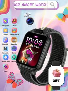 2025 Smart Watch For Teens, 300mAh Battery, 18 Educational Games Built-In, Touchscreen, USB Port, Camera, Pedometer, Calendar And Alarm - Multi-Color Silicone Strap, Sports Design, Suitable For Children Aged 6-12, Perfect Gift For Halloween And Christmas, Fun Learning Tool, Fashionable Teen Watch, Comfortable To Wear, Interactive Device, Designed For Teenagers - Multicolor - View 17