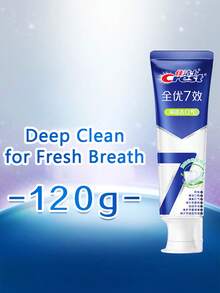 CREST Dentifrice de nettoyage en profondeur 7-en-1, efficacité 7-en-1 contre les caries, la plaque dentaire, le tartre, la gingivite, les taches, la sensibilité dentaire et la mauvaise haleine, blanchiment de l'émail, saveur de menthe fraîche, 120g/4,23oz - Nettoyant pour l'haleine Deep Clean 120 g - Voir 9