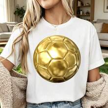 Vintage T-Shirt With  Gold Trophy Graphic - 白色 11 - 查看 1