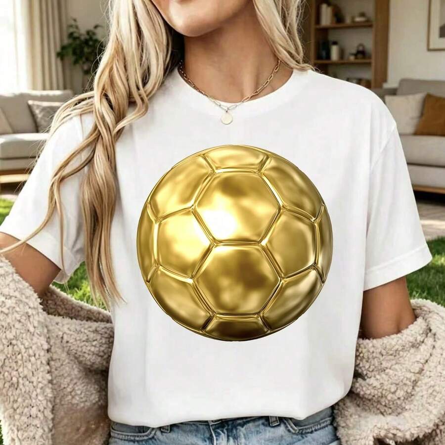 Vintage T-Shirt With Gold Trophy Graphic - 白色 11 - 查看 1