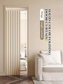 1pc Foldable Blind Curtain | Windproof Partition Curtain | Comes With Hooks And Storage Straps | Modern Polyester Fiber Material Design | Suitable For Living Room, Bedroom And Kitchen | Multiple Colors And Sizes Available | Easy To Maintain | Elegant Living Room Curtain | Bedroom Partition Curtain | Foldable Design | Smooth Touch - Door Curtain - View 4