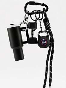 [Original Handmade] High-Value Mini Water Bottle Keychain, Braided Rope Keychain/Wrist Accessory, 3D Earphone Accessory, Car Key Anti-Loss Chain, Exquisite Girls Earphone Decoration, Women's Summer Charm Bag Pendant, Beach Holiday Essential, Laptop Bag Decor, Lunch Bag Decor - Multicolor - View 10