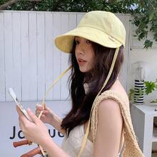 1pc New 2026 Spring/Summer Striped Bucket Hat For Women, Versatile Sun Protection Wide Brim Round Dome Sun Hat - Multicolor - View 10