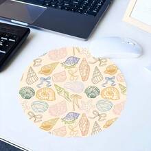 Flower And Flower Pattern Circular Mouse Pad - Anti Slip Rubber Base, Compact 7.87 Inch Diameter - Perfect For Daily Office Use, Mouse Pad, Single 47g - View 11