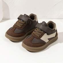 1 Pair Fashionable Baby Sneakers, Soft Breathable Fabric, Lightweight Cushioned Non-Slip Sole, Caring For Baby's Little Feet. Multiple Colors Available, Suitable For Running And Jumping, Must-Have For Cute Babies! - Brown - View 2