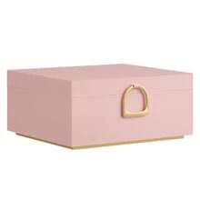 SONGMICS Caja Joyero Estuche de Joyas con 2 Capas con Asa Bandeja Flexible 20.5 x 24 x 11 cm MJBC165R01 - Rosa Jalea - Ver 9