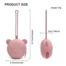 Silicone Pacifier Storage Bag Cute Cartoon Bear Design Stroller & Diaper Bag Decoration Durable Easy To Clean Newborn Accessories Essential - Multicolor - View 5