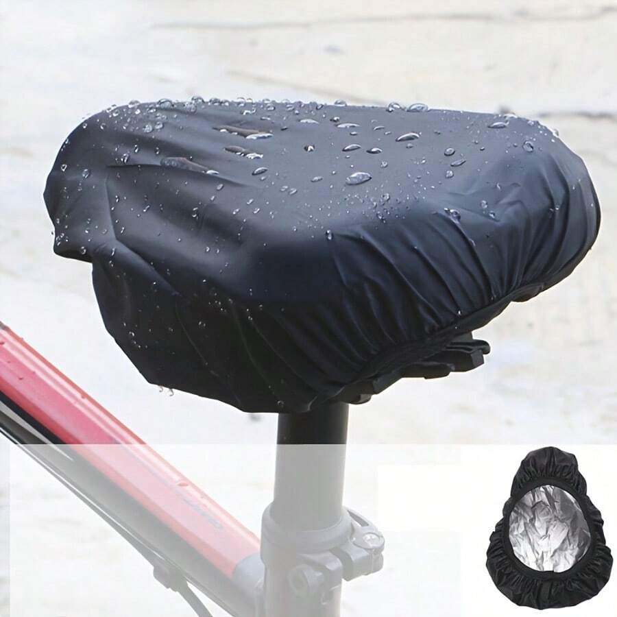 Black Elastic Bicycle Seat Cover - Polyester Saddle Protector, Suitable For Road And Mountain Bikes, Universal Adult Cycling Accessory, Seat Cushion Protector, Streamlined Saddle Design, Flexible Protection