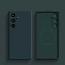 VRNOEI 奢華磁吸無線充電手機殼，相容 iPhone 16 14 13 12 11 15 17 18 Pro Max，天鵝絨材質，相容 iPhone 17 AIR 14 15 16 Plus，手機殼配件，相容 Galaxy S26 S24 S23 S22 S21 S25 Ultra Plus，磁吸無線充電保護殼 - 墨綠色 - 查看 41