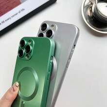 1 Piece Magnetic Phone Case, Magnetic Induction Slim Case Cell Phone Cover, Compatible With Apple 16/16Pro/16Plus/16ProMax - Green - View 7