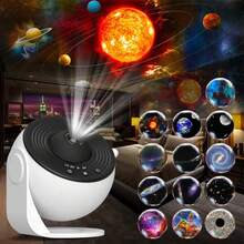1pc Earth & Galaxy Projector + 13 Slides, High Definition Starry Sky Night Light, Adjustable Focus, Create Indoor Atmosphere, Galaxy Projector, Starry Sky Projector, Galaxy Light, Bedroom Projector Lamp, Nebula Ceiling LED Light With Remote Control - Multicolor - View 4