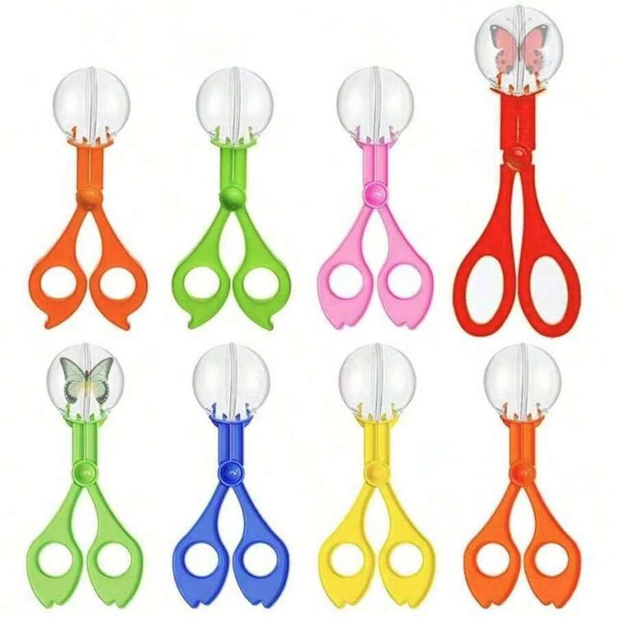 3 piezas Herramientas para capturar insectos de exploración al aire libre, pinza de insectos con cuentas de burbujas de colores, pinza de tijeras, pinza para atrapar insectos - Multicolor - Ver 1