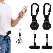 1 Set (Badge Clip + Phone Pad + Lanyard) Minimalist Versatile Black Hill ID Badge Clip, Retractable Badge Reel Clip With Lanyard For Medical Staff, Assistant Accessories Clip With Black Phone Pad, Nurse Care Phone Lanyard ID Card Holder, Cuff Lanyard Suitable For Doctors, Nurses, Assistants, Teachers, Social Workers, Interns, Office Workers, Holiday Gifts - Practical - View 2