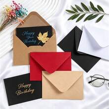 JUN LAI HOME Paquete de 50 sobres de papel kraft simples, sobres multifuncionales para cartas, invitaciones, tarjetas de felicitación, invitaciones de boda, regalos de dinero, almacenamiento de archivos y documentos - B-Caqui - Ver 6