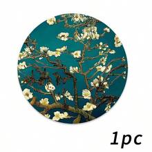 1/2/4/6/8/300入 豪華日常餐墊,海棠花與樹枝圖案,深藍色底,可機洗聚酯纖維材質,防污防水易清潔,適合派對與廚房裝飾 - 彩色 - 查看 14