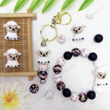 32件組新款3D動物系列矽膠珠組,青蛙狐狸雞羊形狀散珠,搭配15mm印花珠與純色珠,DIY串珠項鍊手鍊裝飾筆珠寶吊墜,節日生日禮物珠子與珠子組合 - 新動物系列 - 查看 12