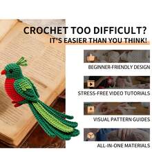 Peacock/Flamingo/Mockingbird And Other Small Bird Crochet Material Kit (Not Finished Product, Needs To Be Hand Woven) Suitable For Beginners Crochet Kit - Includes All Crochet Materials And Graphic Tutorials. Handmade Lucky Gift. - Multicolor - View 5